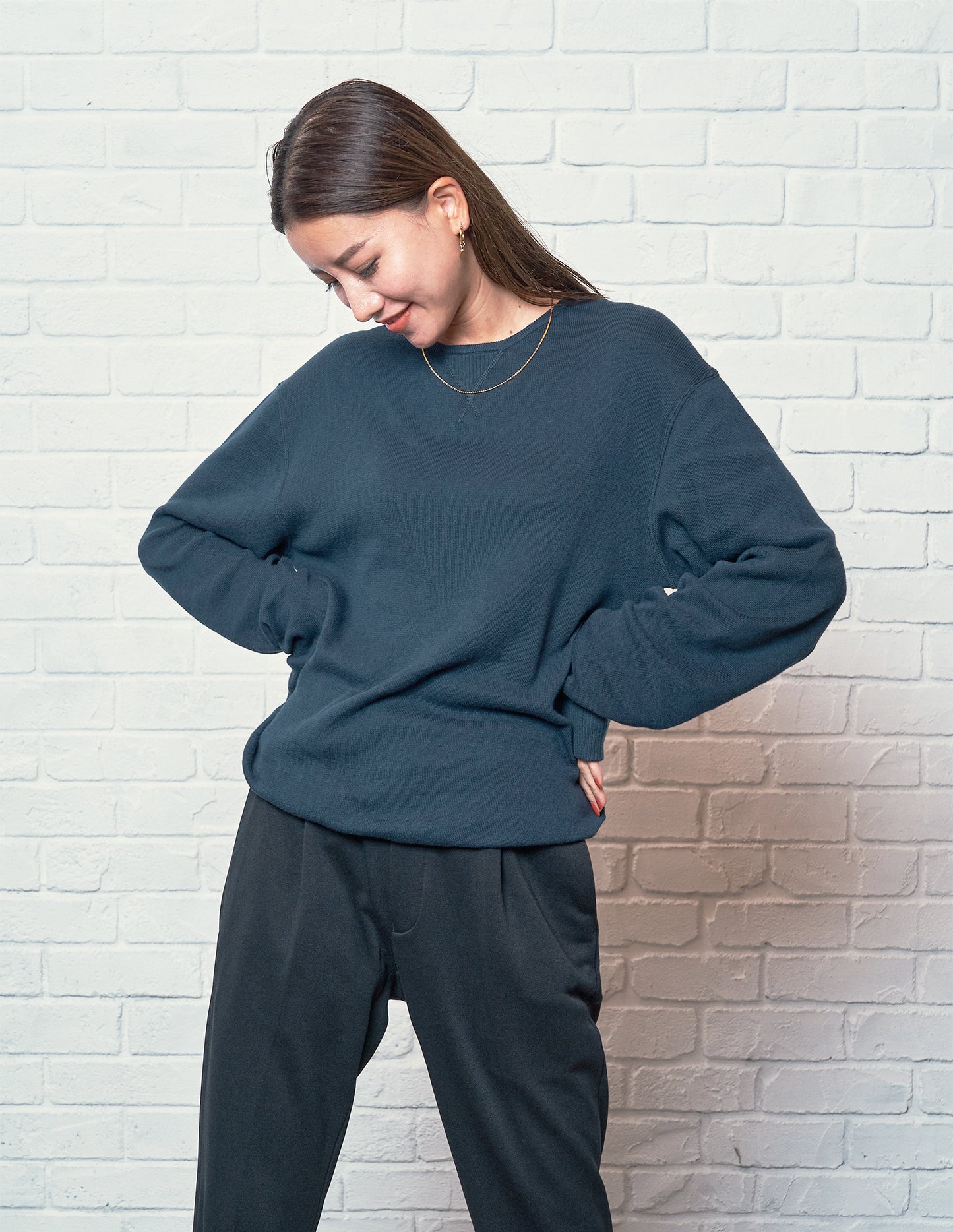 Crew neck Knit / Navy
