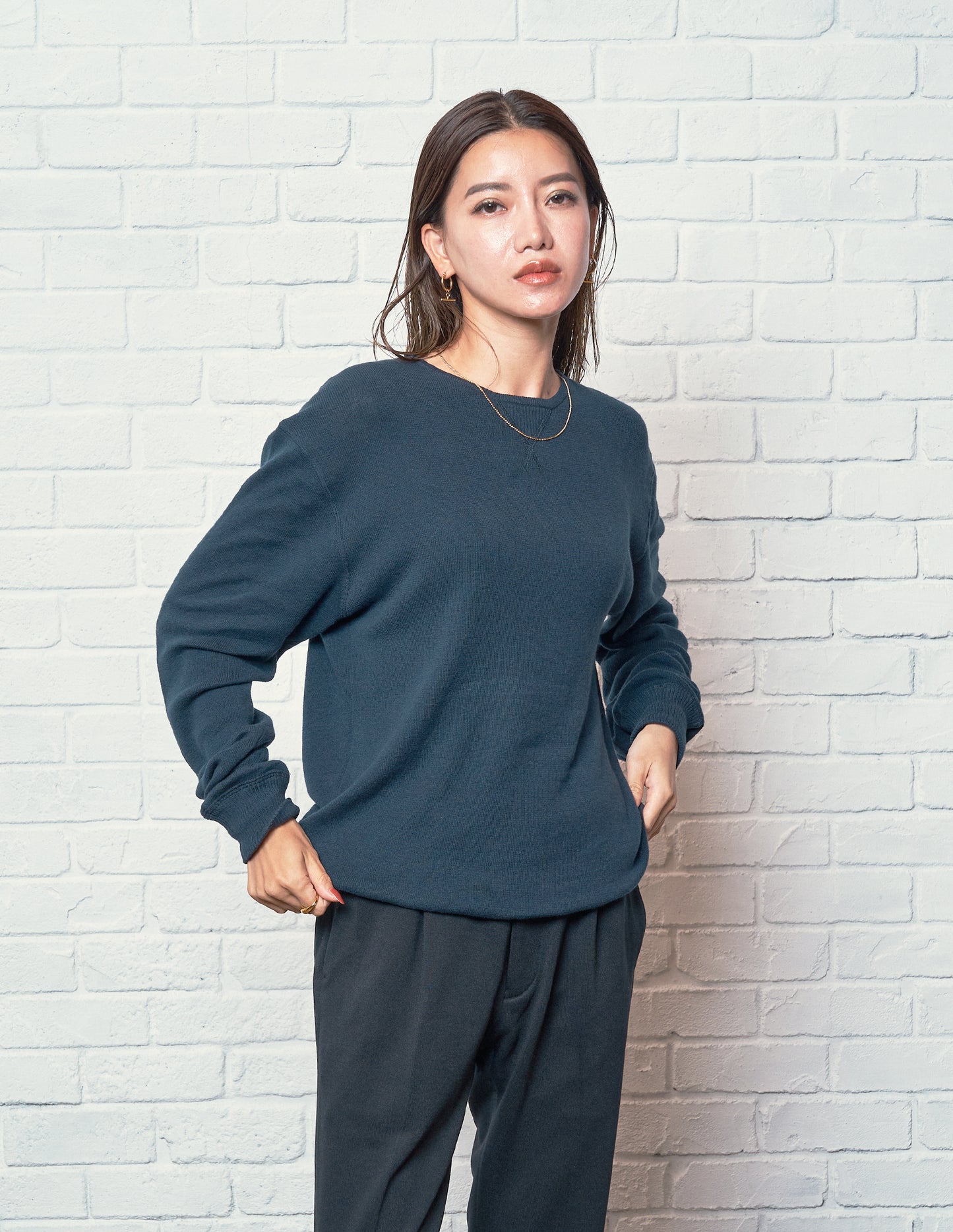 Crew neck Knit / Navy