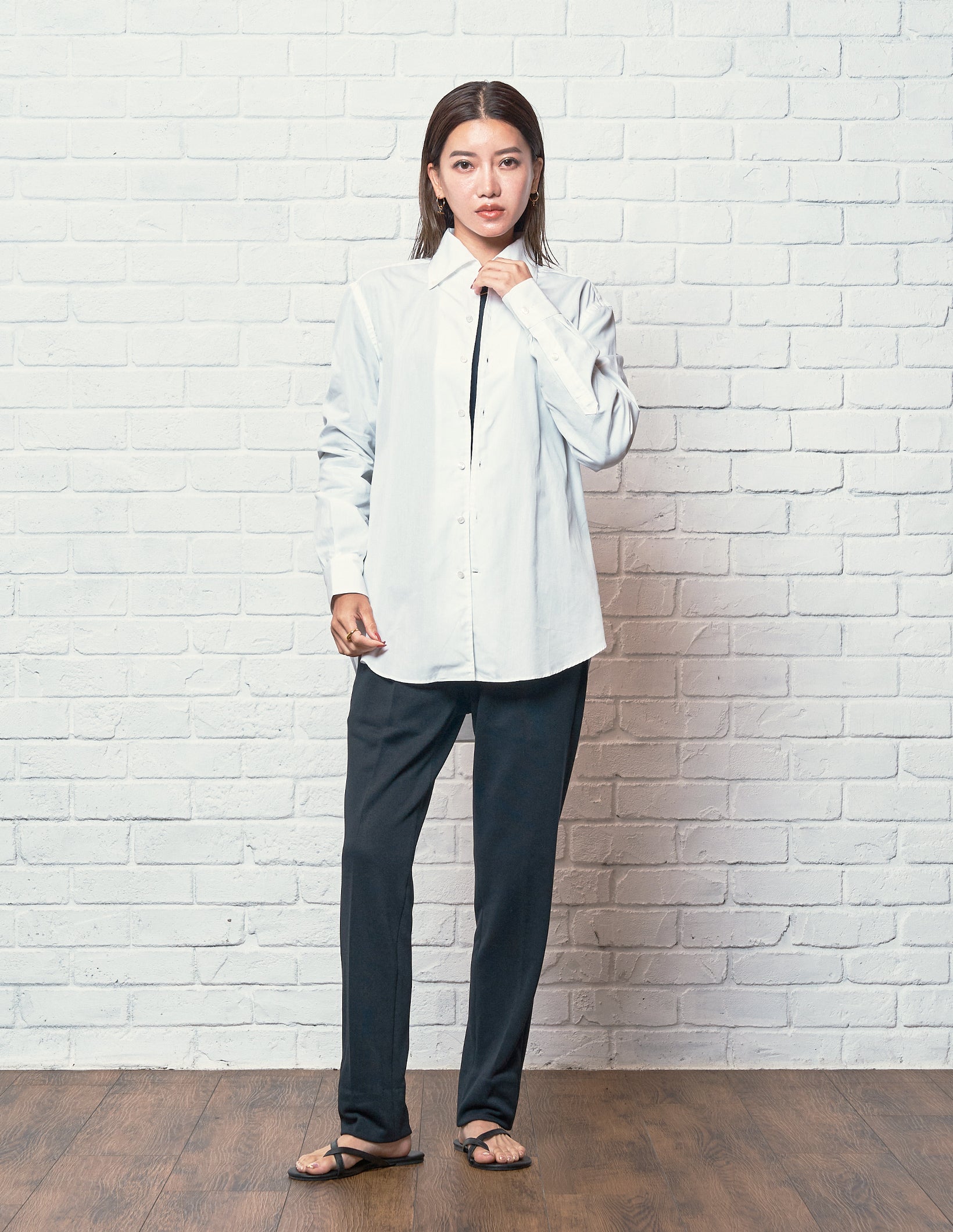 Button‐down Dress Shirt / White ｜ JSW(J-Style Wear)